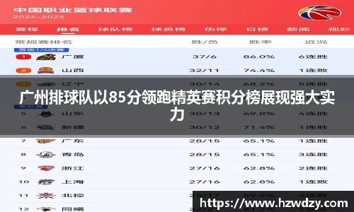 广州排球队以85分领跑精英赛积分榜展现强大实力